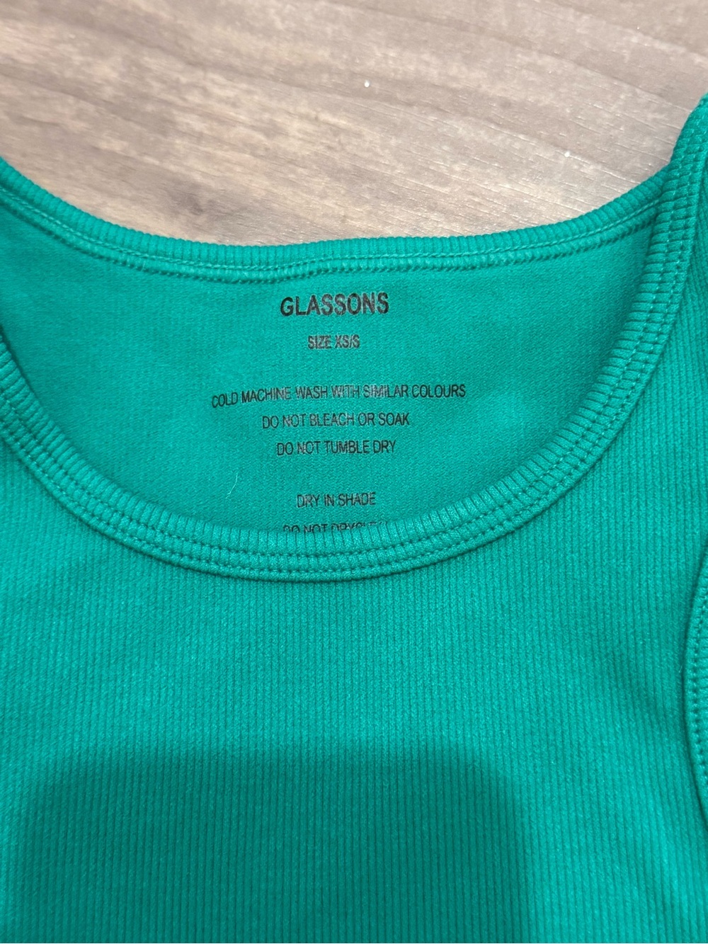 Glassons Teal Ribbed Cropped Tank Top - Picture 3 of 3